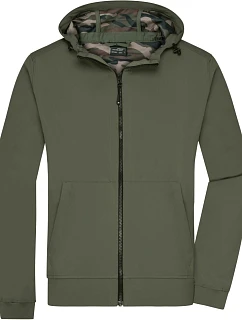 Daiber JN 1146 Pánská 2-vrstvá softshellová bunda s kapucí 02.1146 olive/camouflage