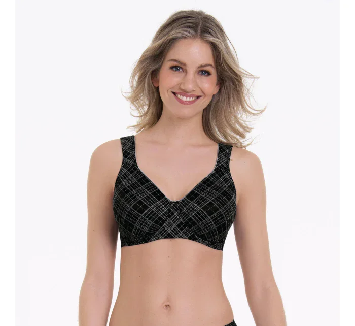 Twin Art podprsenka s kosticí model 17999563 black grey - RosaFaia