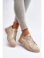 Dámská kožená obuv model 21651324 Světle béžová - Maciejka