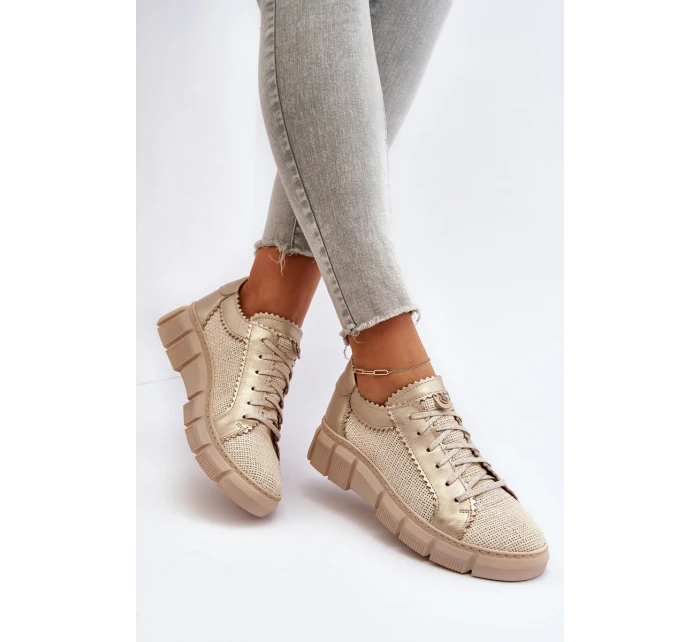 Dámská kožená obuv model 21651324 Světle béžová - Maciejka
