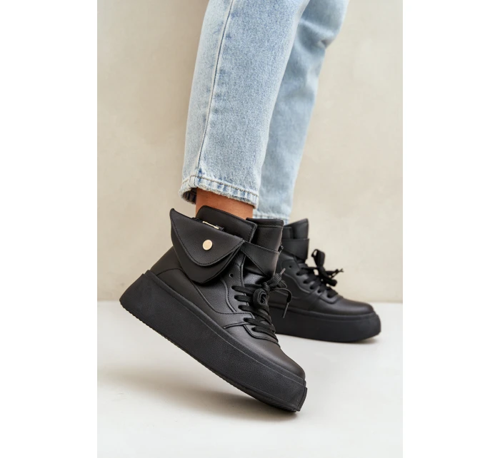 Vysoké sneakersy s kapsou na platformě černé Saramis Vysoké sneakersy s kapsou na platformě černé Saramis