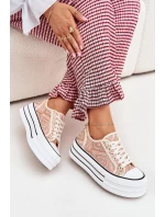 Nízké Dámské Tenisky Na Platformě Růžové model 21701273 - Boto Nízké Dámské Tenisky Na Platformě Růžové model 21701273 - Boto