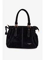 Kožená kabelka z ekologického semiše černá model 22111516 - Flora&Co