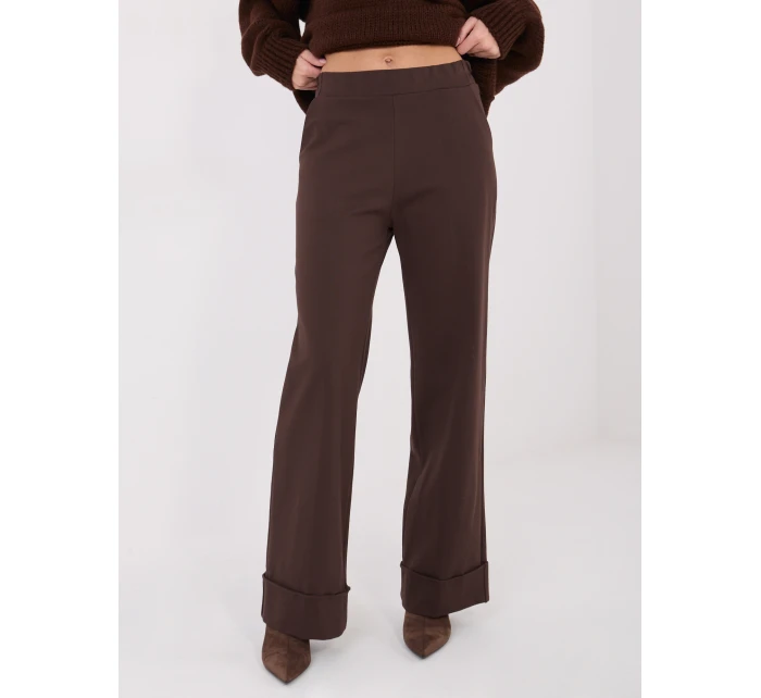 Spodnie IT SP model 21782407 ciemny brązowy - FPrice Spodnie IT SP model 21782407 ciemny brązowy - FPrice