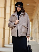 Dámská bunda KUR0027 hnědá - Roco Fashion