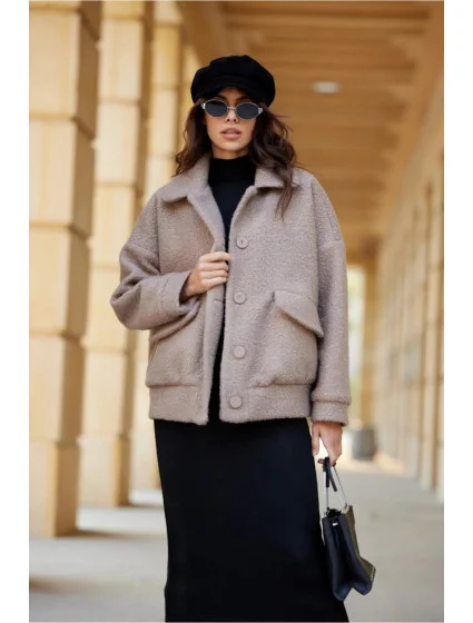 Dámská bunda model 20985400 hnědá - Roco Fashion Dámská bunda model 20985400 hnědá - Roco Fashion