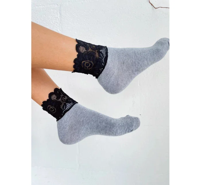 Dámské ponožky 1061 Šedá s černou - Milena Dámské ponožky 1061 Šedá s černou - Milena