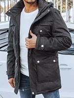 FashionStreet tmavě šedá pánská zimní bunda TX4282