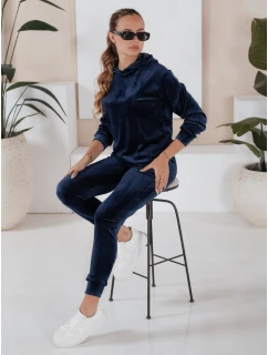 Dámský tmavě modrý velurový komplet SO COMFY FashionStreet AY0884
