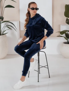 Dámský tmavě modrý velurový komplet SO COMFY FashionStreet AY0884