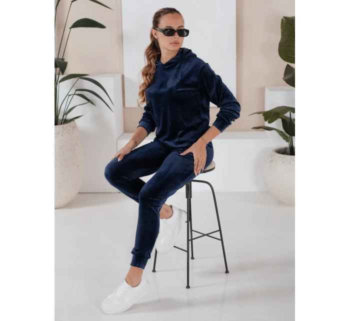 Dámský tmavě modrý velurový komplet SO COMFY FashionStreet AY0884