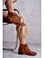 Dámské kožené kozačky Maciejka 5743A-29 Hněde