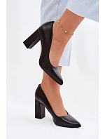 Lodičky na podpatku z eko kůže Sergio Leone PB216 Černé Lodičky na podpatku z eko kůže Sergio Leone PB216 Černé