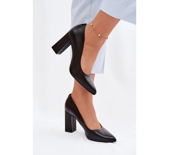 Lodičky na podpatku z eko kůže Sergio Leone PB216 Černé Lodičky na podpatku z eko kůže Sergio Leone PB216 Černé