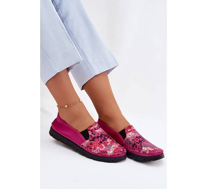 Dámské nazouvací kožené polobotky Maciejka 03512-73 Fuksie