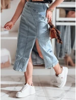 Džínová midi sukně s rozparkem MORETES modrá FashionStreet CY0481