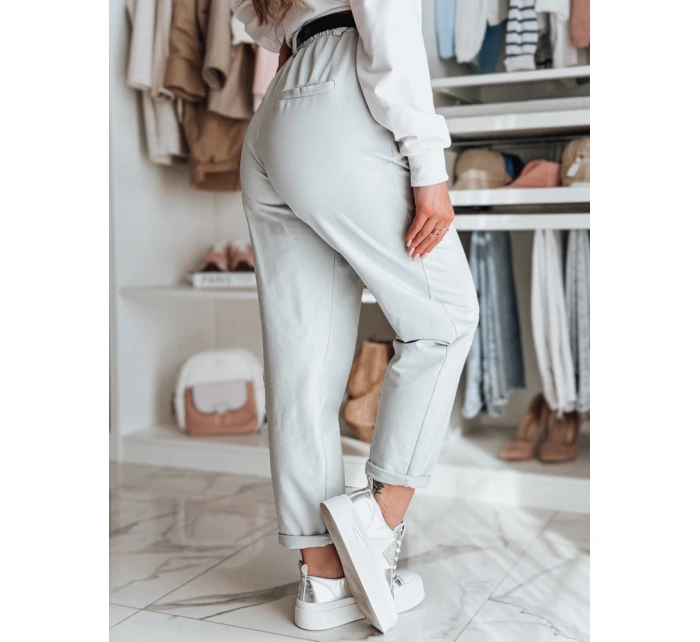 Dámské kalhoty chinos s páskem TAILANDI světle šedá FashionStreet UY2553