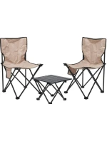 SKLÁDACÍ CESTOVNÍ SET 3 V 1 STŮL A 2 ŽIDLE REDCLIFFS BEIGE