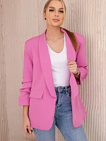 Sako s klopami elegantní tmavě růžová