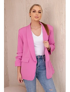 Sako s klopami elegantní tmavě růžová