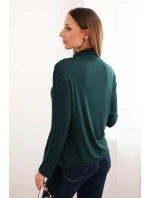 Dámská viskózová blůza s rolákem a dlouhým rukávem tmavě zelená Dámská viskózová blůza s rolákem a dlouhým rukávem tmavě zelená