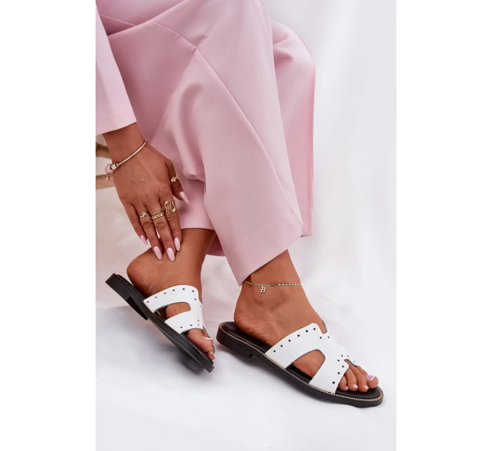 Lakované Dámské Pantofle S  Bílé model 21694267 - Zazoo