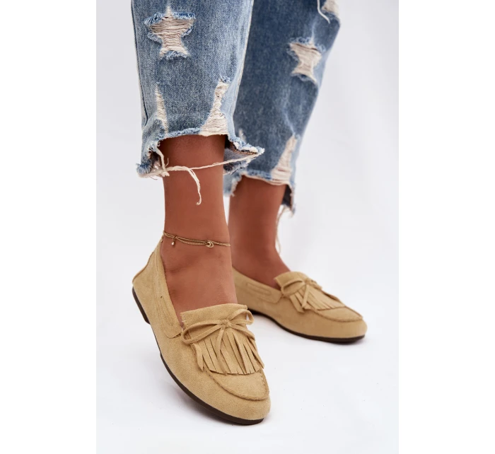 Dámské mokasíny s třásněmi Žluté model 21915094 - Boto Dámské mokasíny s třásněmi Žluté model 21915094 - Boto