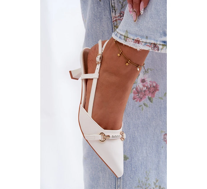 Dámské sandály na podpatku s  bílé model 22122516 - Boto