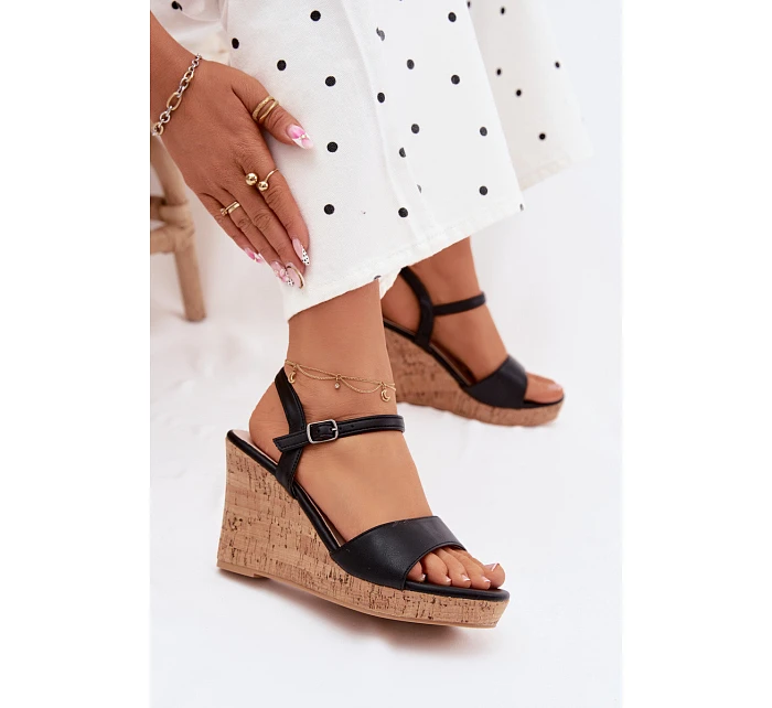 Dámské sandály na platformě Černé Clarabella