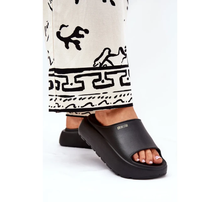 Dámské pěnové pantofle na platformě Big Star – černé Dámské pěnové pantofle na platformě Big Star – černé