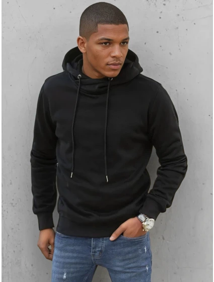Pánská mikina s kapucí černá FashionStreet BX5429 Pánská mikina s kapucí černá FashionStreet BX5429