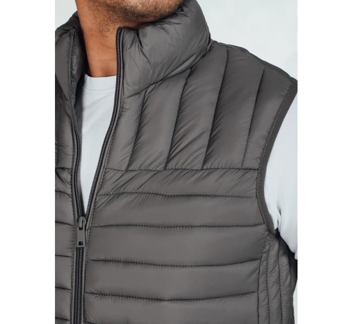 Pánská prošívaná tmavě šedá vesta FashionStreet TX5081