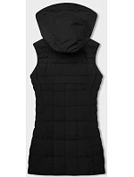 Černá dámská vesta s kapucí model 18956970 - J.STYLE Černá dámská vesta s kapucí model 18956970 - J.STYLE
