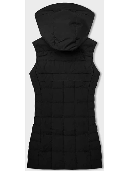 Černá dámská vesta s kapucí model 18956970 - J.STYLE Černá dámská vesta s kapucí model 18956970 - J.STYLE