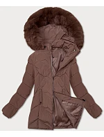 Dámská plus size zimní bunda s kapucí S'west chocolate (B8300-14)