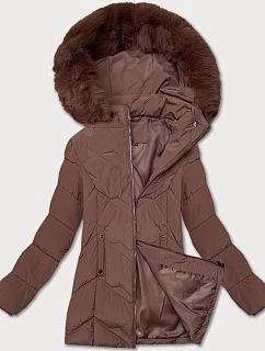 Dámská plus size zimní bunda s kapucí S'west chocolate (B8300-14)