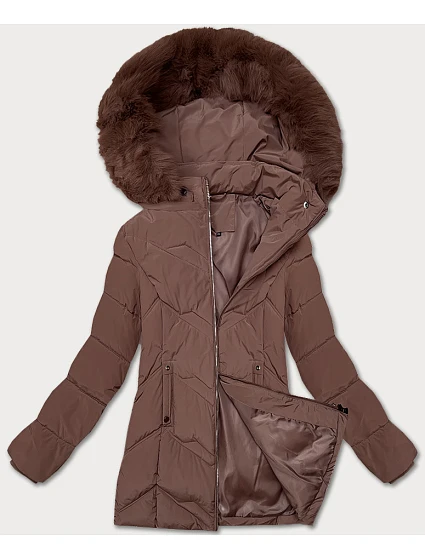 Dámská plus size zimní bunda s kapucí S'west chocolate (B8300-14)