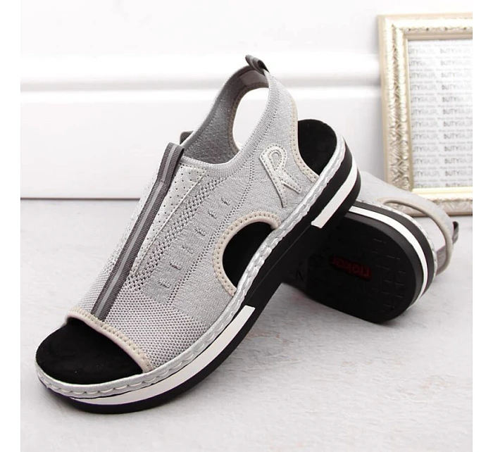 Pohodlné nazouvací sandály W model 22050723 - Rieker Pohodlné nazouvací sandály W model 22050723 - Rieker