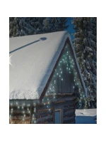 VÁNOČNÍ STROMEK SVĚTLA VENKOVNÍ SVĚTLO OPONA 360 VEDL ČASOVAČ STUDENÁ BÍLÁ KABEL ZELENÁ