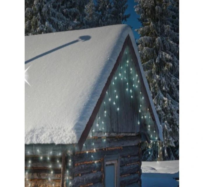 VÁNOČNÍ STROMEK SVĚTLA VENKOVNÍ SVĚTLO OPONA 360 VEDL ČASOVAČ STUDENÁ BÍLÁ KABEL ZELENÁ