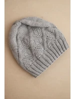Dámská zimní čepice z vlny a s geometrickým vzorem model 21753193 šedá - K-Fashion