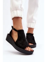 Zazoo 2914 Dámské sandály z semiše Černé