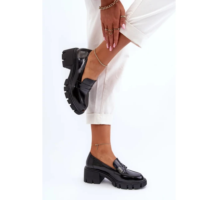 Dámské mokasíny s masivními podpatky Big Star Černá Dámské mokasíny s masivními podpatky Big Star Černá