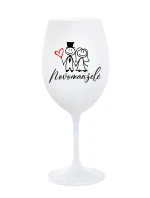 NOVOMANŽELÉ - bílá sklenice na víno 350 ml NOVOMANŽELÉ - bílá sklenice na víno 350 ml