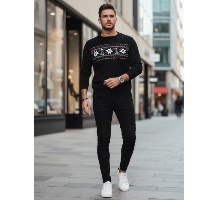 Pánský černý svetr Dstreet model 21982535 - FashionStreet Pánský černý svetr Dstreet model 21982535 - FashionStreet