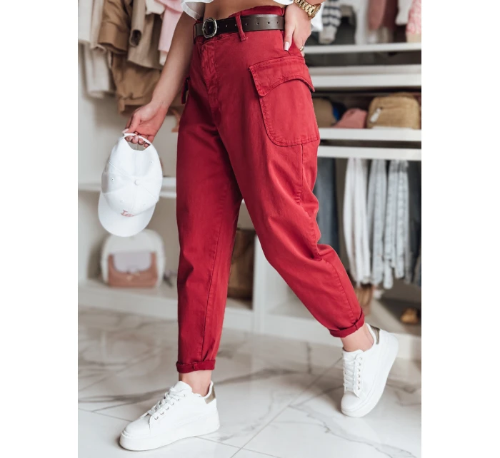 Dámské kalhoty bordó Dstreet model 21986169 - FashionStreet