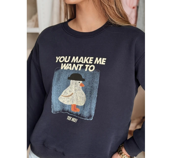 Dámská oversize mikina s potiskem GOOSHY navy blue FashionStreet BY1428