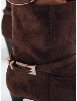 Dámské semišové hnědé kozačky model 21993472 - Dstreet Dámské semišové hnědé kozačky model 21993472 - Dstreet