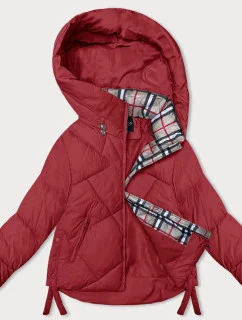 Červená dámská zimní bunda s ozdobným lemováním model 21246321 - Miss TiTi