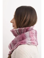 Komin dámský vlněný měkký šátek golf zimní KN21 tmavě růžový